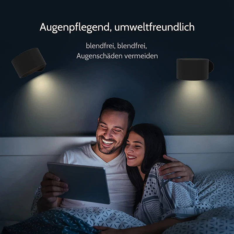 USB Rechargeable LED Wall Reading Light with Touch Control & Magnetic Mount