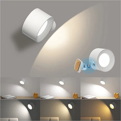 USB Rechargeable LED Wall Reading Light with Touch Control & Magnetic Mount