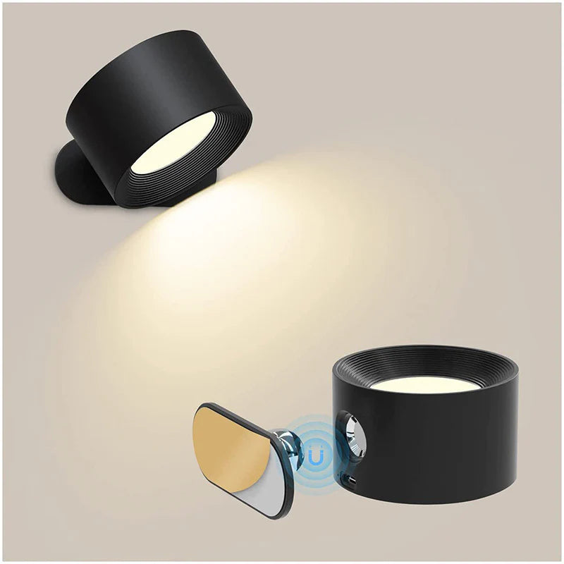 USB Rechargeable LED Wall Reading Light with Touch Control & Magnetic Mount