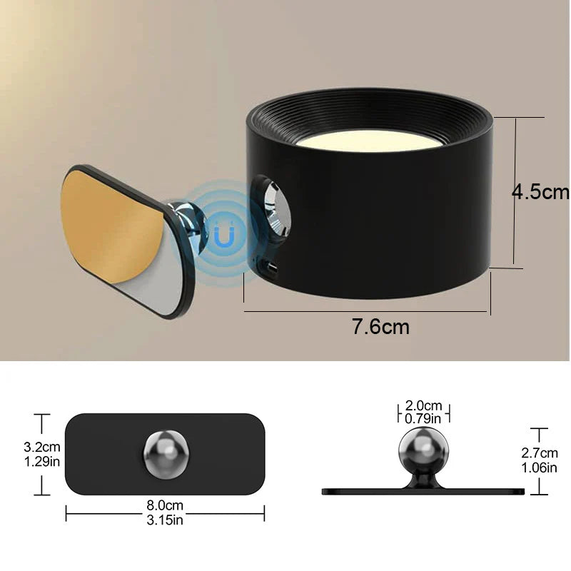 USB Rechargeable LED Wall Reading Light with Touch Control & Magnetic Mount